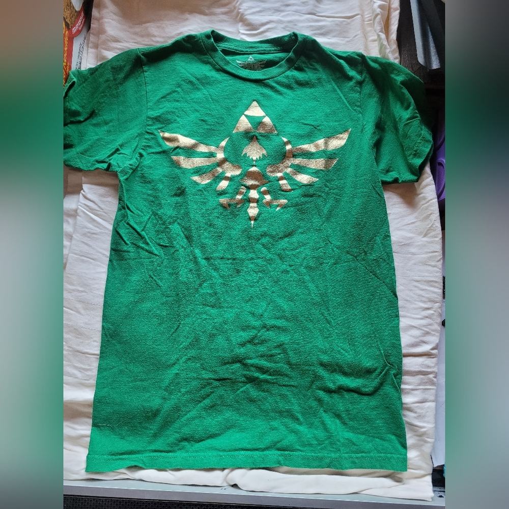 Green T-Shirt with Gold Winged Design